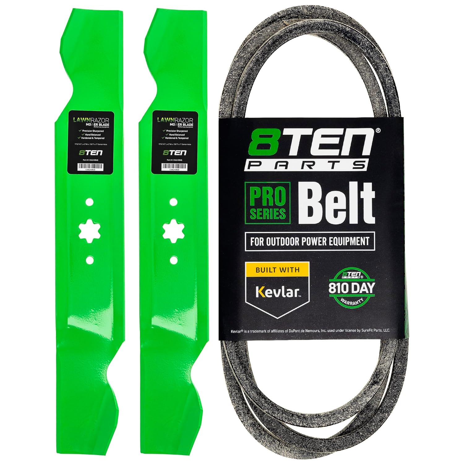 8TEN Blade Belt Kit for MTD Columbia CLT38G Troy Bilt Tuffy Murray M12538 M13538 954-04062 942-0610 38 Inch Deck