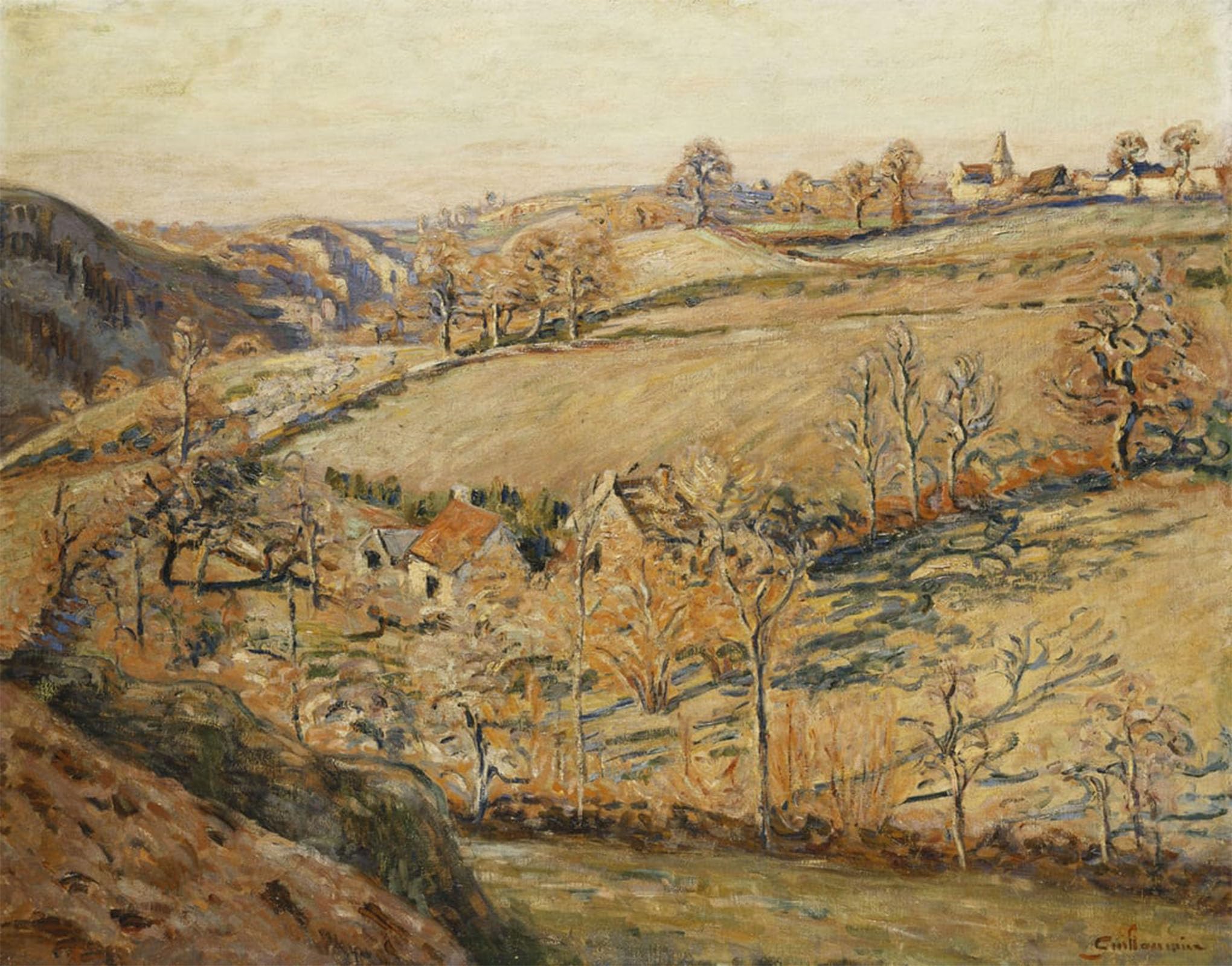 ARTXLXXBN Famous Prints Artwork Pictures Poster Painting Art La Solitude in Crozant by Jean Baptiste Armand Guillaumin Artwork Landscape Pictures for Home Decor 60x90cm