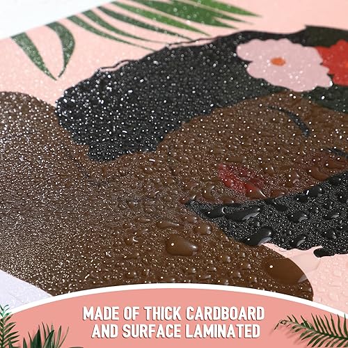 Miniatura 3 de Zonon 6 piezas de arte de pared de mujer negra, póster de arte afroamericano sin marco, póster abstracto bohemio para decoración de pared para el