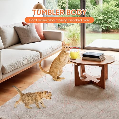 Miniatura 5 de Juguete láser para gatos, automático de doble punto láser, juguetes interactivos de enriquecimiento para gatos de interior, 3 modos, Lazer para