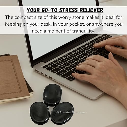 Vista 476 de Cristales de piedra de preocupación de cuarzo rosa y piedras curativas, piedras de preocupación para regalos de alivio del estrés, cristal de piedra