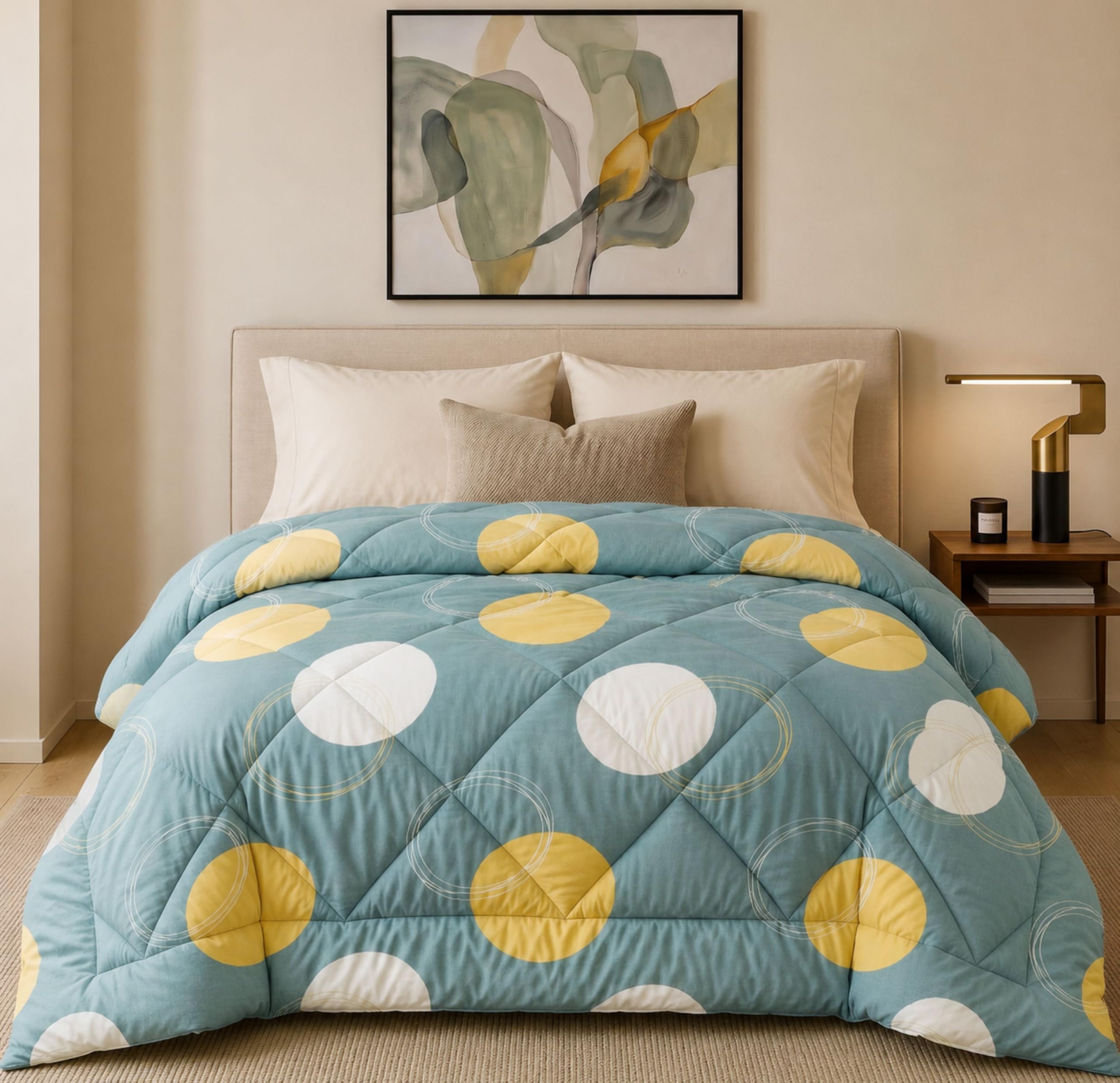 VAS COLLECTIONS 220 GSM Microfiber Reversible AC Comforter/Blanket for Winter/Quilt/Duvets for Single Size Bed (240X152 cm, Grey & Orange)