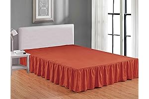 Sheets & Beyond Orange Microfiber Gathered Ruffled Bed Skirt