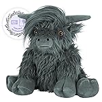 SuzziPals Heatable & Coolable Highland Cow Stuffed Animal, Microwavable Heating Pad for Soothing & Relaxation, Black Cattle Plushies for Stress Relief, Lavender Scented Stuffed Cow Gifts