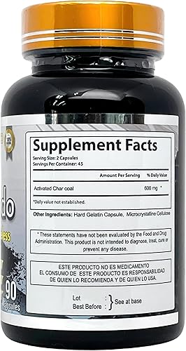 Miniatura 2 de Carbón Activado Sin Olor y Sin Sabor (Carbón Activado) 600mg 90 Cápsulas