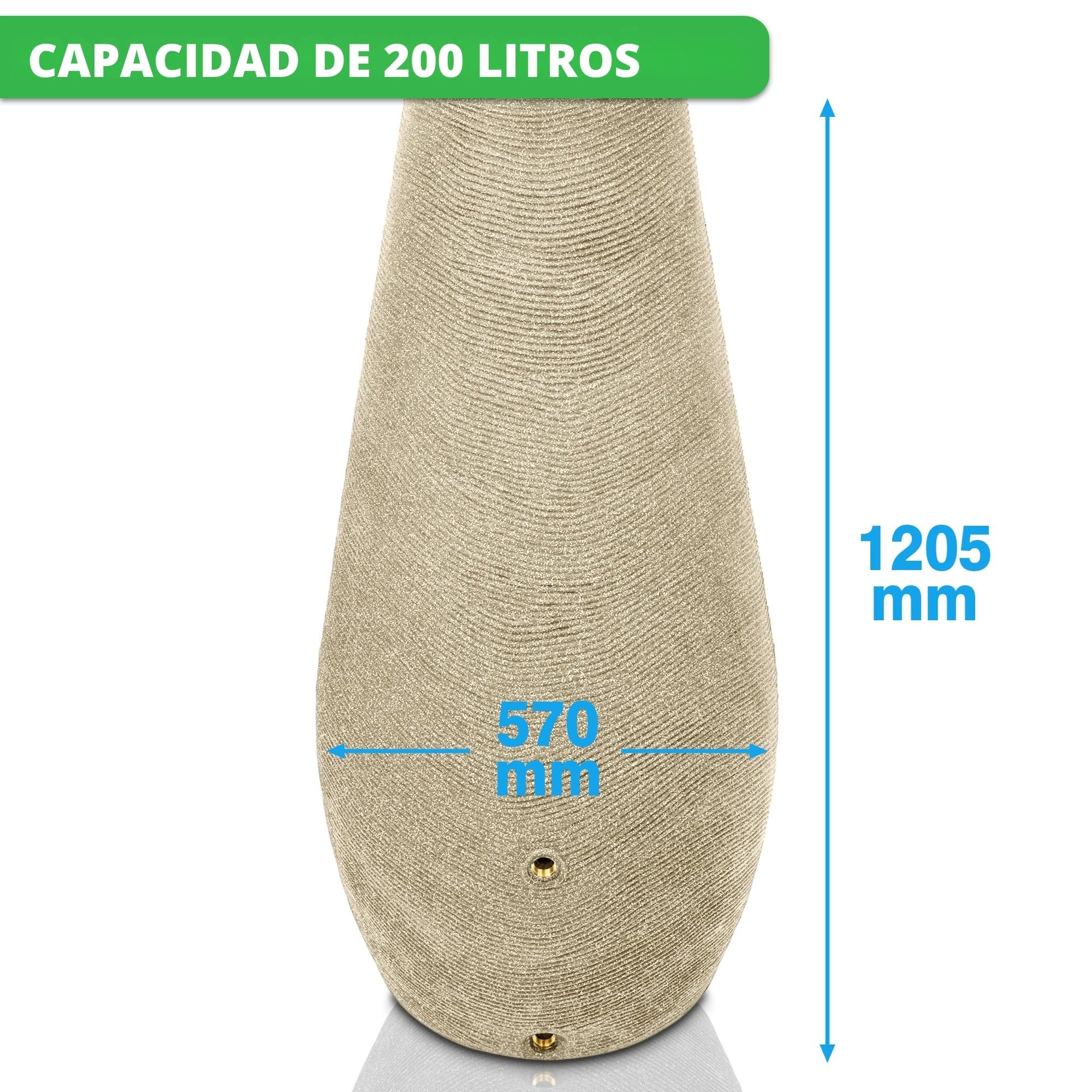 YourCasa EcoDrop EcoDrop - Barril de lluvia (200 L, con rosca de metal y tapa)