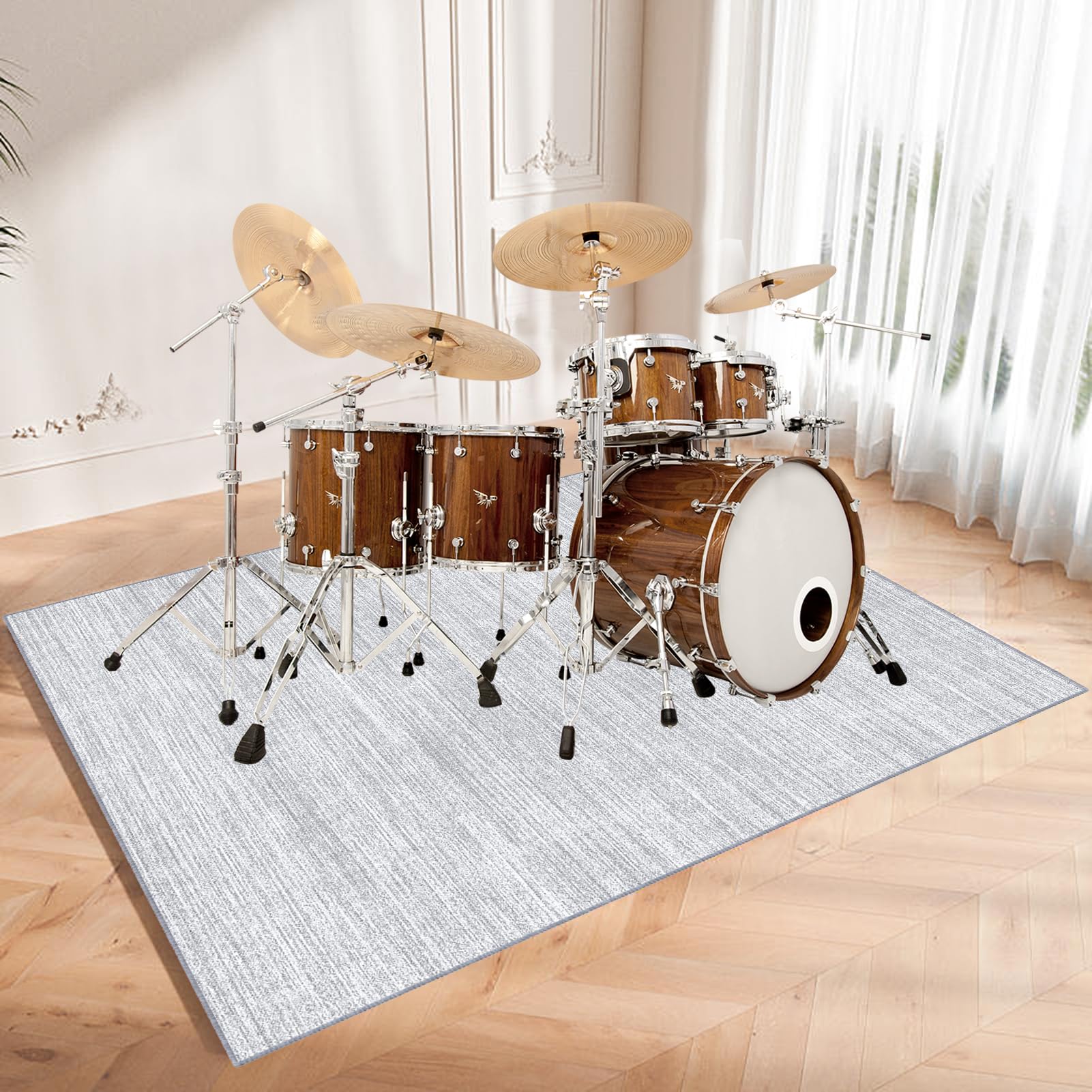 Tappetino per Batteria e Percussioni, Tappeto a Tamburo Insonorizzato Antiscivolo, Tappeto per Batteria Elettroniche Rullante Acustica Grancassa, Tappeti Rettangolari 160 x 120 cm