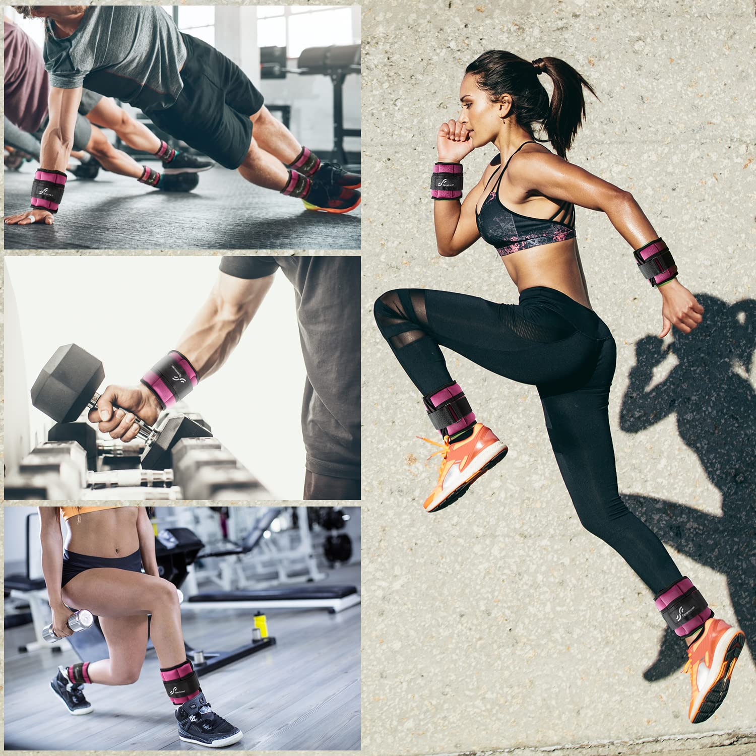 Sportneer Poids de cheville 2 x 0,23 kg/2 x 0,45 kg, 2 x 0,9 kg, 2 x 1