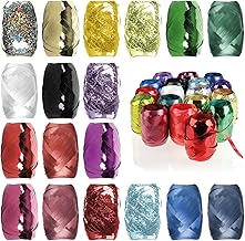 18 x Curling Ribbon in Bright Colours - 20 m per Roll - Set of Gift Ribbons for Crafts and Packaging - Matte, Shiny and Glittery Poly Ribbon for Bows and Decoration (18 Colours)