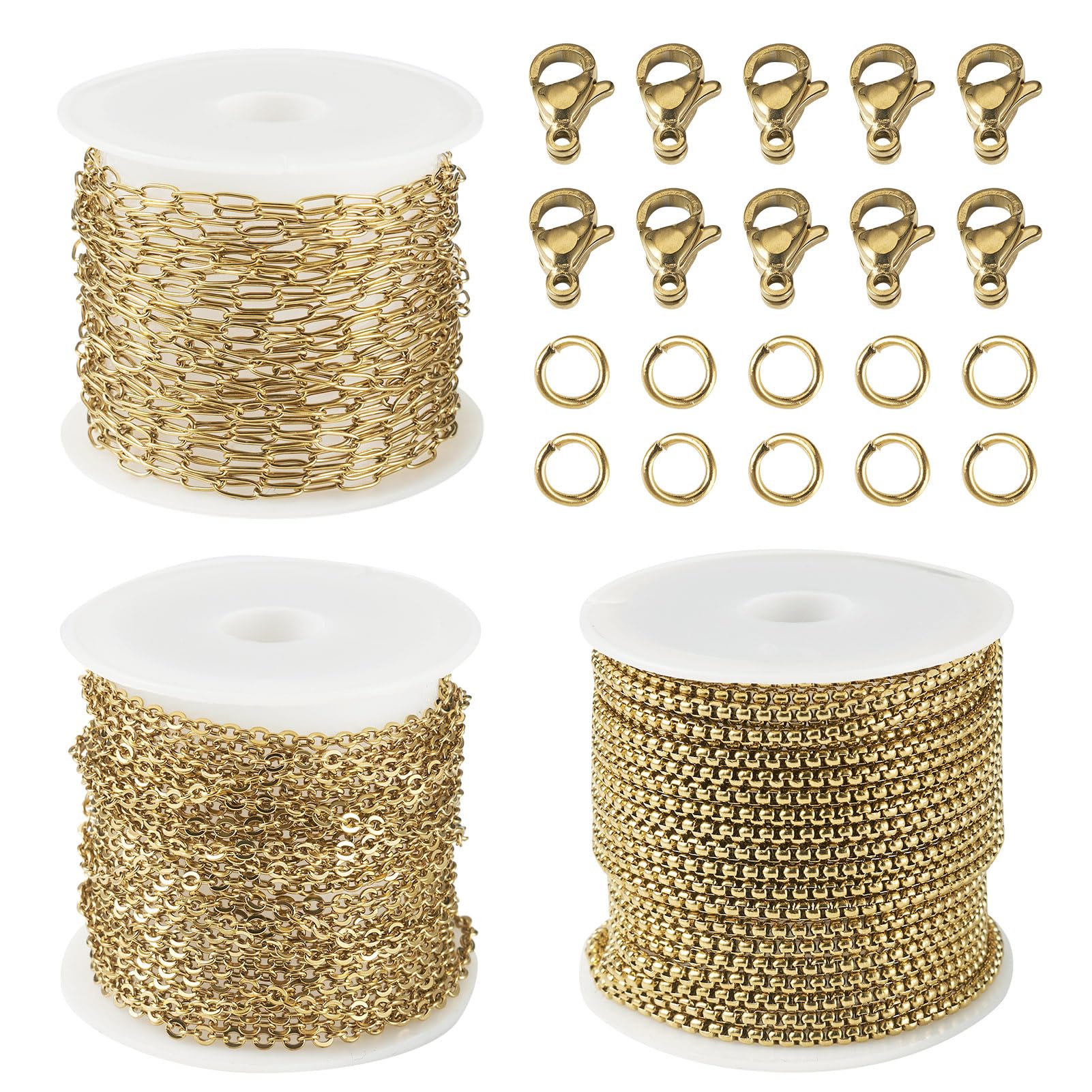 Chaînes en acier inoxydable plaqué or pour fabriquer des bijoux personnalisés à offrir en cadeau