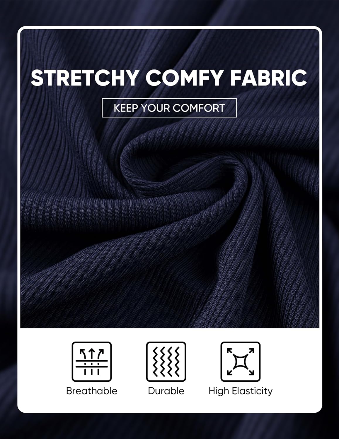 JMIERR Mens Quarter Zip Shirt Ribbed Casual Lightweight Golf T Shirts Long Sleeve Athletic Workout Pullover Muscle Tee - Image 8