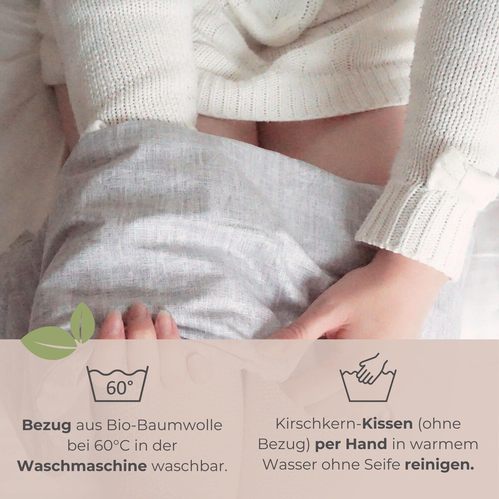 Kirschkernkissen Mikrowelle XXL 60x20cm lang : OEKO TEX, bio schadstofffrei | Körnerkissen GROß (Bauch, Rücken, Schulter, Nacken) - Traubenkernkissen Wärmekissen Geschenk (Blau)