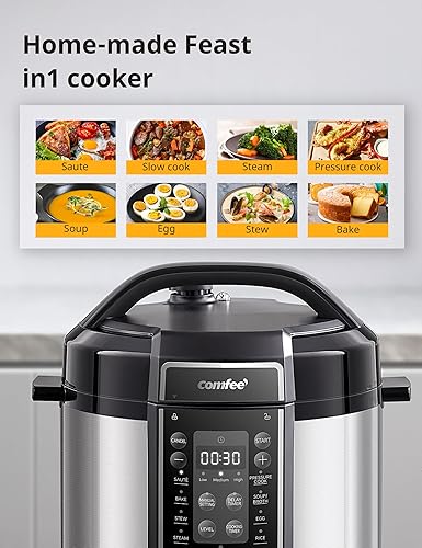 Miniatura 3 de COMFEE' Olla de Presion Olla de Presion olla antiadherente para yogur, olla arrocera de olla de cocción lenta, olla de cocción lenta y vaporera,