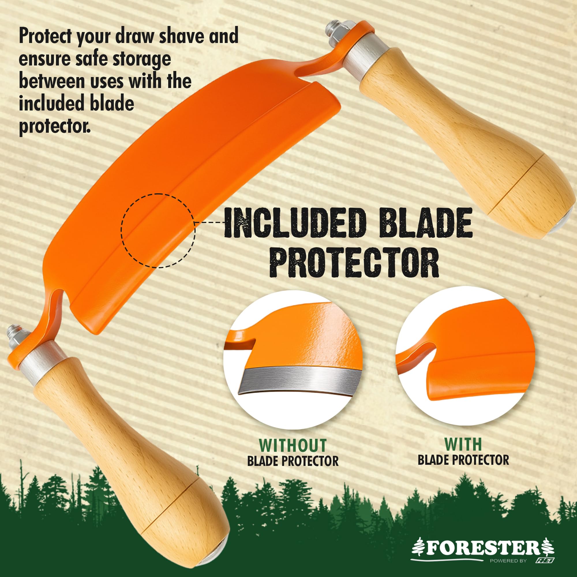 Snapklik.com : FORESTER 5 Inch Curved Draw Shave Steel Blade Draw Knife