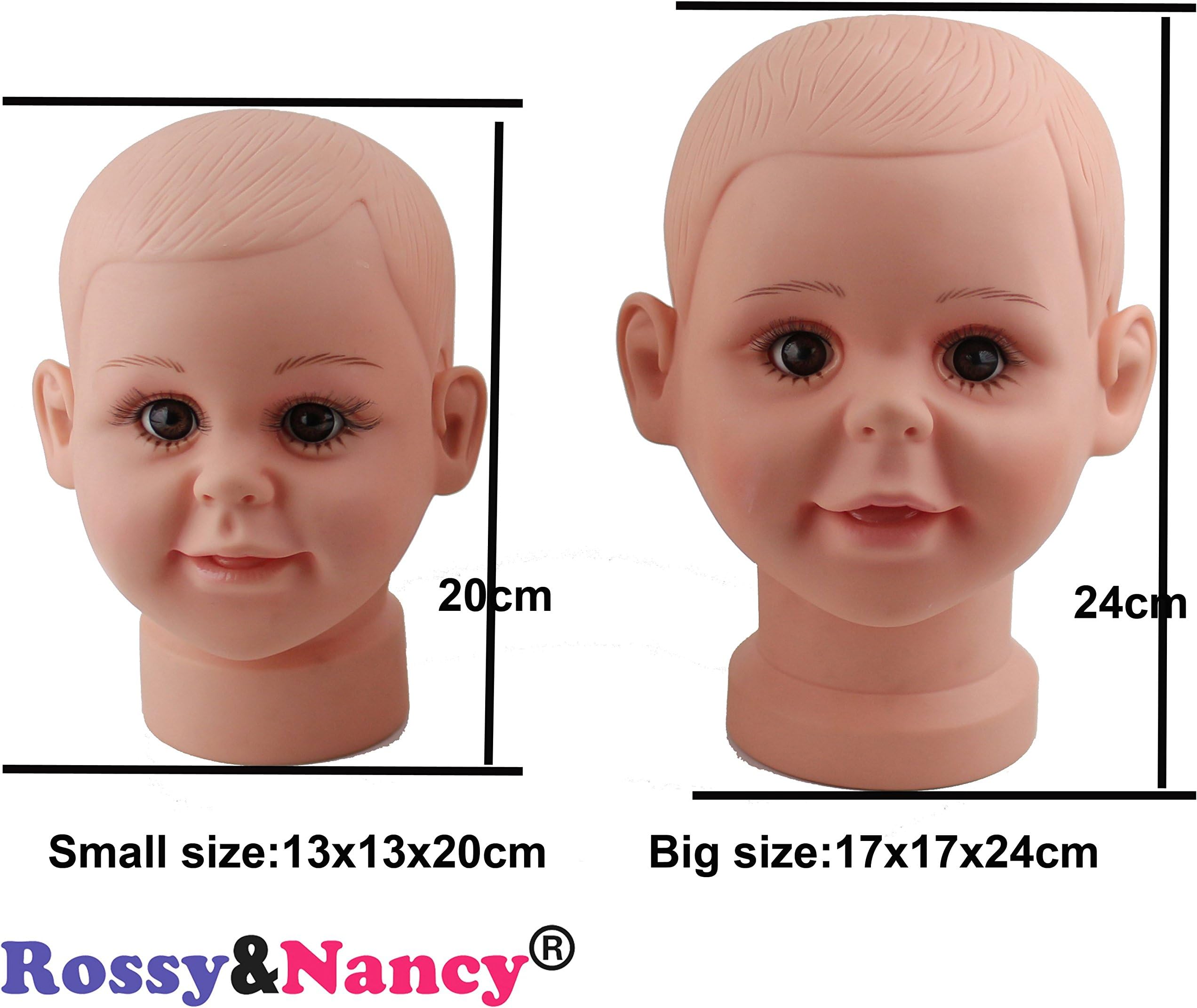 Vineen Rossy&Nancy Big Children Mannequin Manikin Head for Wig Hats Display Show Stand Model Mannequins