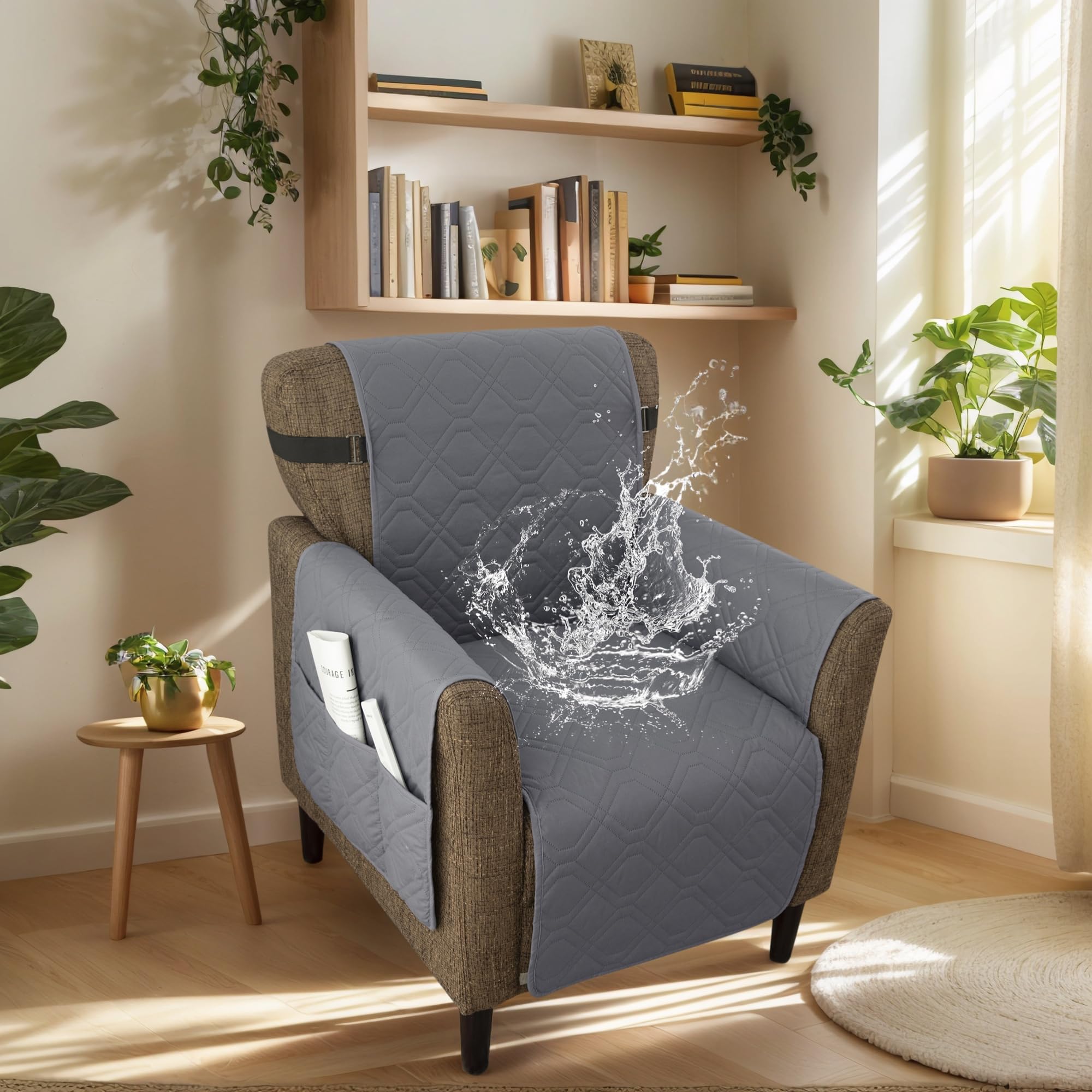 LiveGo 100% Waterproof Armchair Covers, Non-Slip Banquet Armchair Slipcover Pet & Kid Proof Armchair Protector, Soft Washable Fabric, Fits Accent Chairs, Recliners, Office Chairs โ image 1