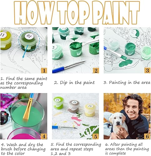 Miniatura 4 de SIYDCF Pintura personalizada por números, personaliza pintura por números para adultos principiantes, kit de pintura acrílica para decoración del
