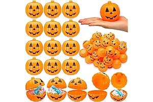 120 Packs Plastic Pumpkin Storage Box for Bulk Halloween Decoration