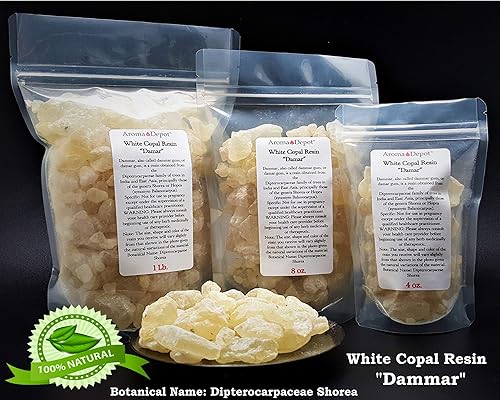 Miniatura 2 de 4 oz de savia de árbol de copal blanco conocida como incienso de goma de dammar I Incienso de goma de savia de árbol de Copal Blanco