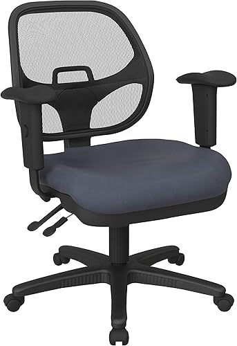 Miniatura 20 de Office Star ProGrid - Silla de oficina ergonómica ajustable con soporte lumbar integrado y brazos acolchados, color negro icono Negro (Icon