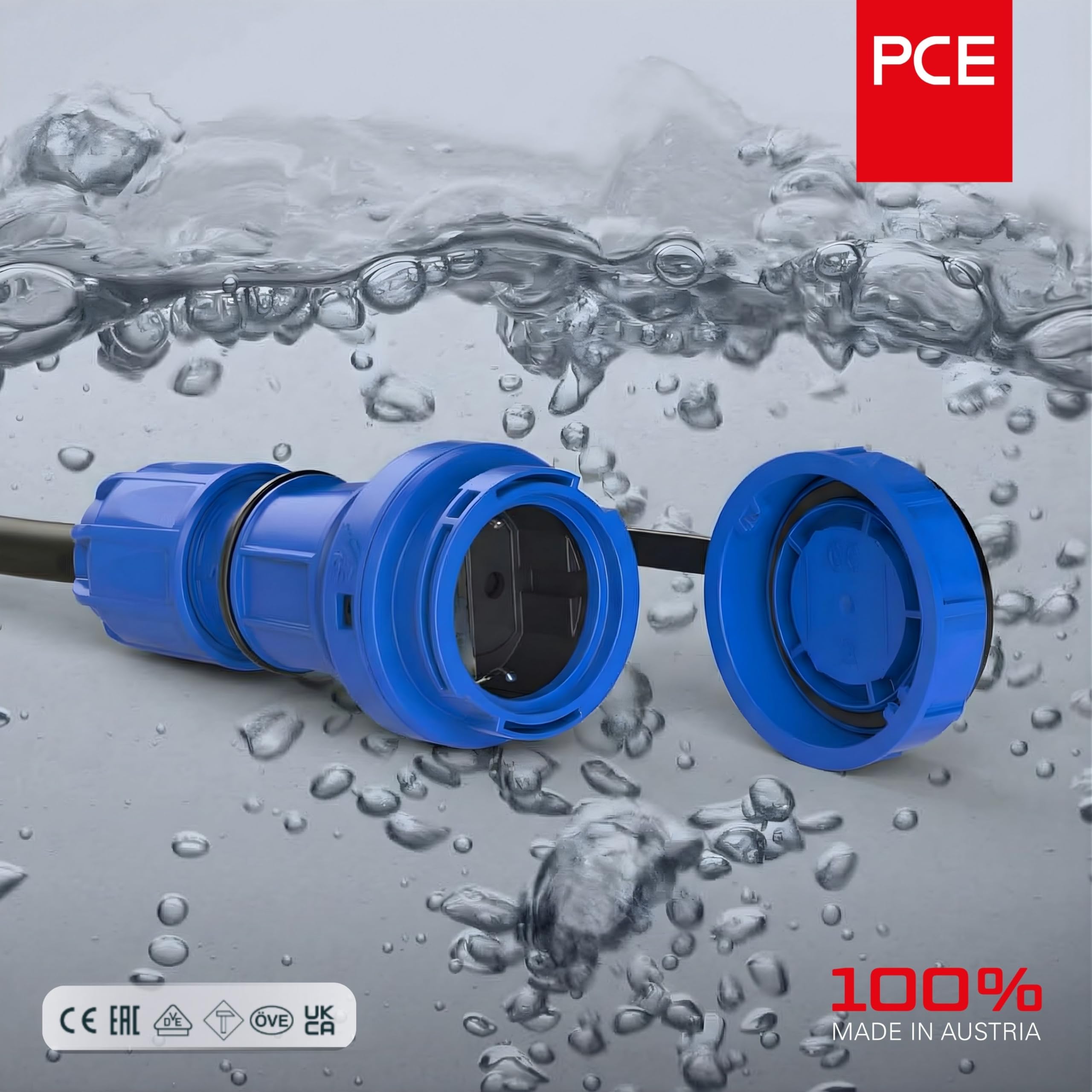 PCE Acoplamiento de Contacto de Protección IP68 Nautilus, Azul 16A