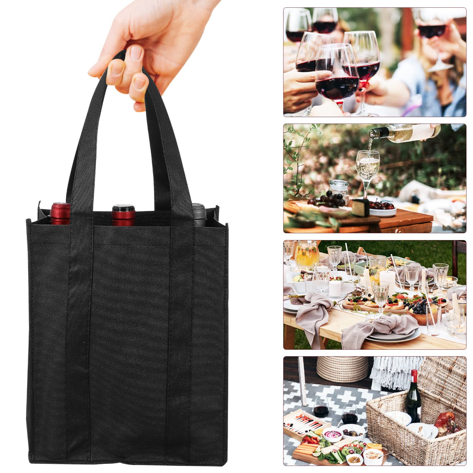 Zerodeko Weinflaschen-tragetasche 6er-set Tragetasche Schutztasche Für Flaschen Geeignet Für Picknicks Und Festivals