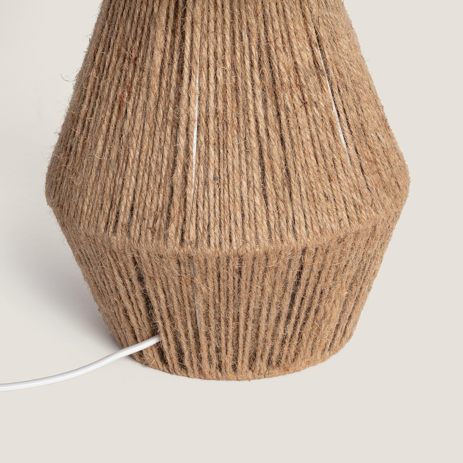 LEDKIA Lampada da Tavolo Corda di Cotone e Lino Muitu Dione Beige Lino