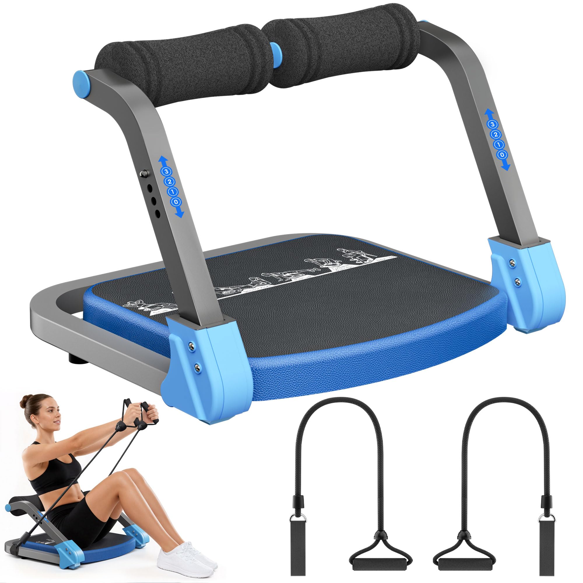 PAPIBLU Ab Machine, Sit Up Exercise Equipment with Two Tension Ropes