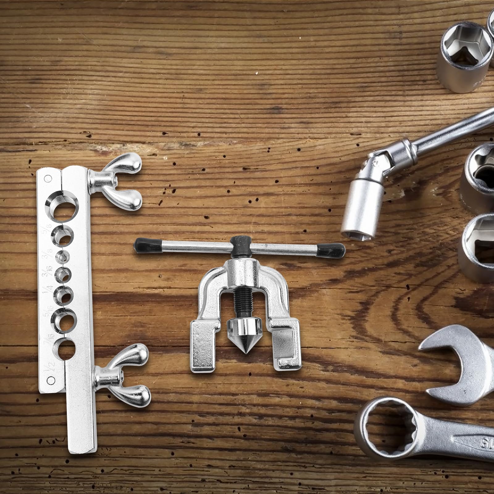 VALICLUD Kit D'outils D'évasement Boîte de Rangement pour Tube en Cuivre Argenté, Outil D'expansion Facile à Utiliser pour Climatiseurs et Entretien Automobile