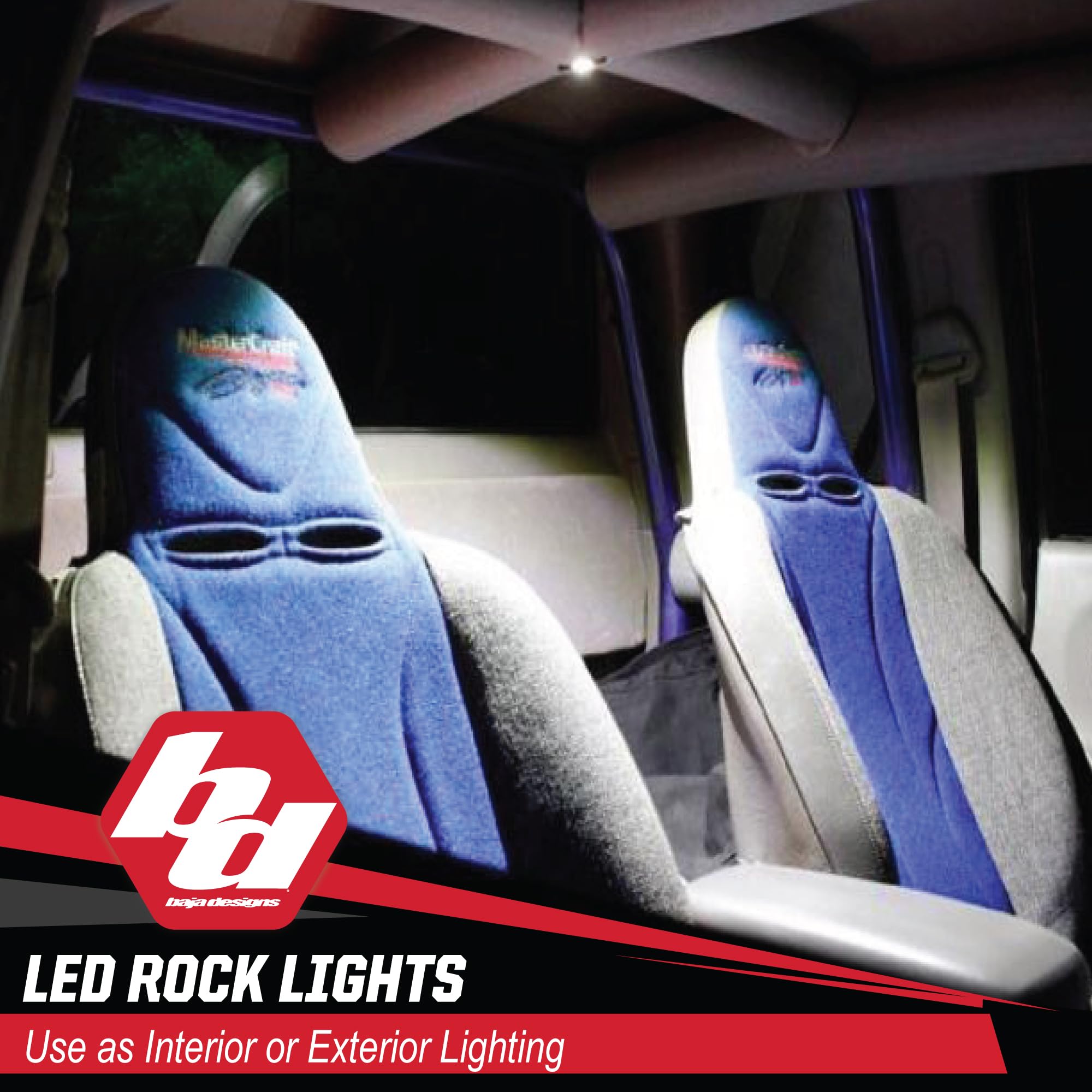 Baja Designs Kit luci LED Rock - 4 pz. LED con cablaggio (bianco)