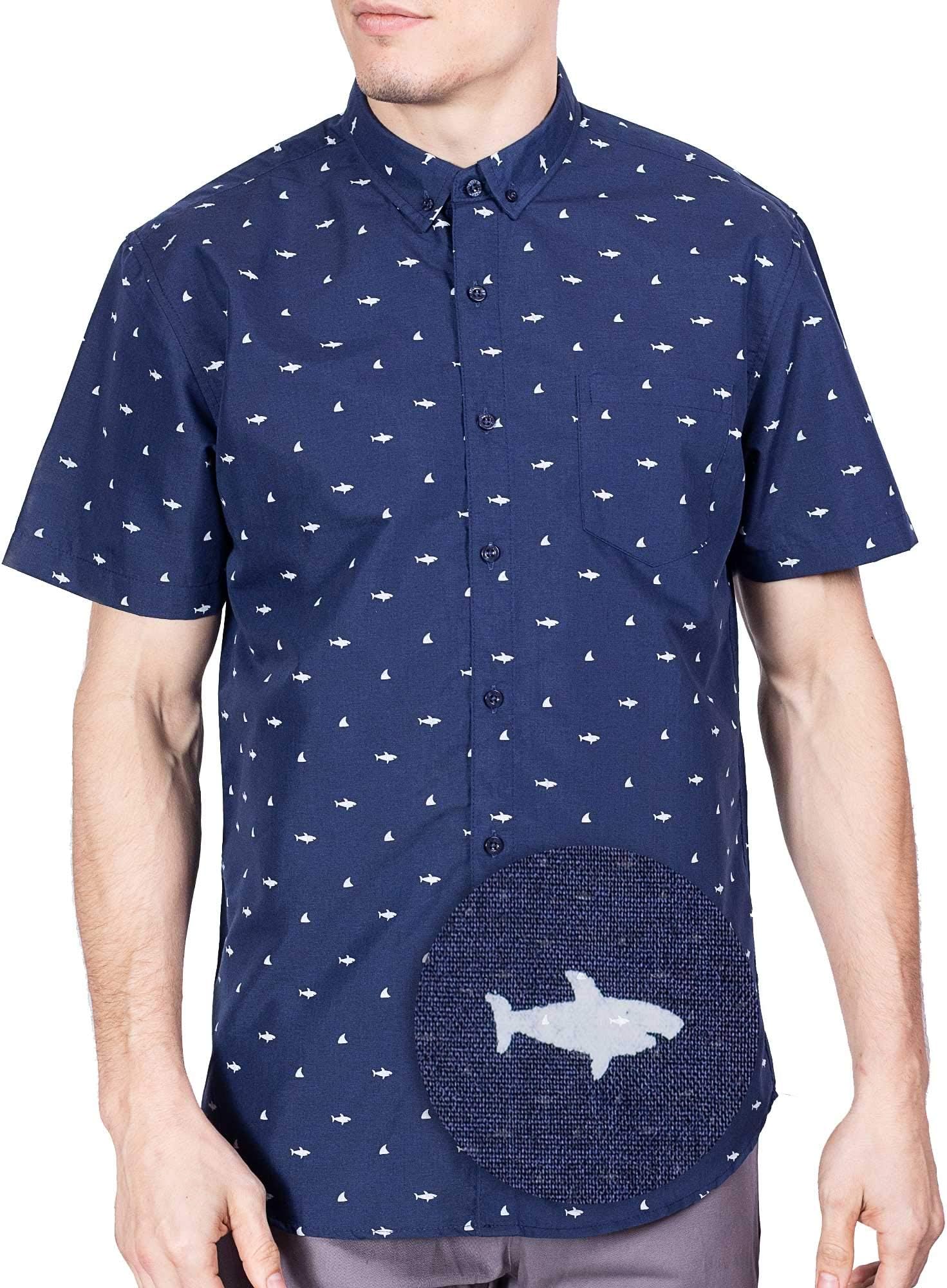 VisiveMens Short Sleeve Button Down Shirt Hawaiian Big Mens