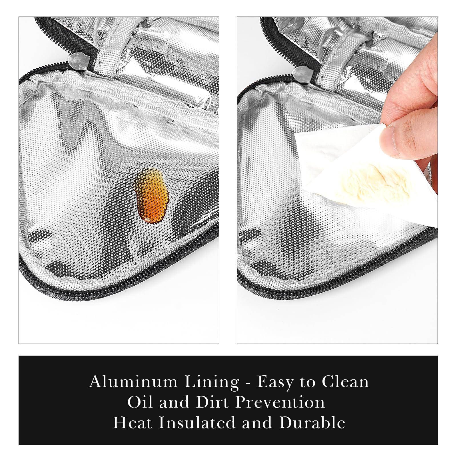 Linkidea Mini Reusable Snack Bags, Leakproof Insulated Snacks Storage Bag for Fruit Compact Outdoors Lunch Box (Black) - Image 4
