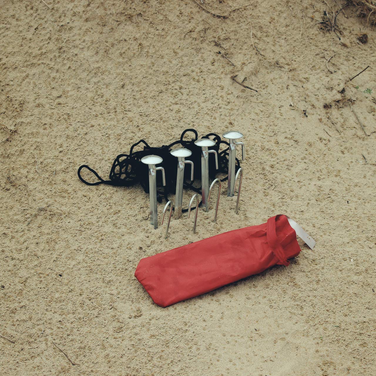Sombrilla Playa Grande 240 cm Antiviento – Refugio 3 en 1 con Paredes, Ventanas y Bolsillos | Protección UV50+ 97%, Impermeable, 8 Piquetas y 4 Tensores, Bolsa (Rojo)