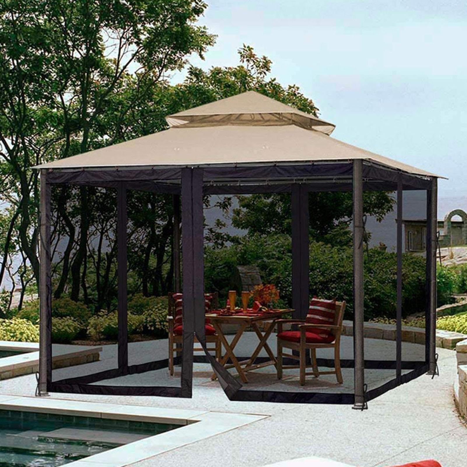 Zanzariera Patio Copertura Grande Pieghevole E Portatile 3,66 X 3,66 M | Zanzariera Patio Antipuntura per Interni Esterni Camera da Casa Viaggio Quotidiano Giardino Cortile Portico All'aperto