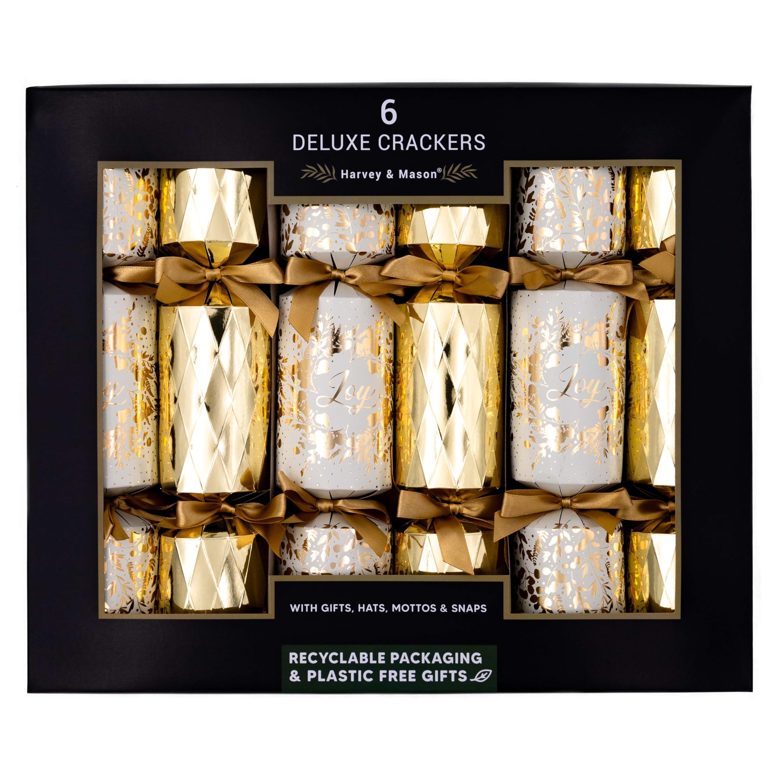 Harvey & Mason 6 Deluxe Joy 13.5" Christmas Crackers