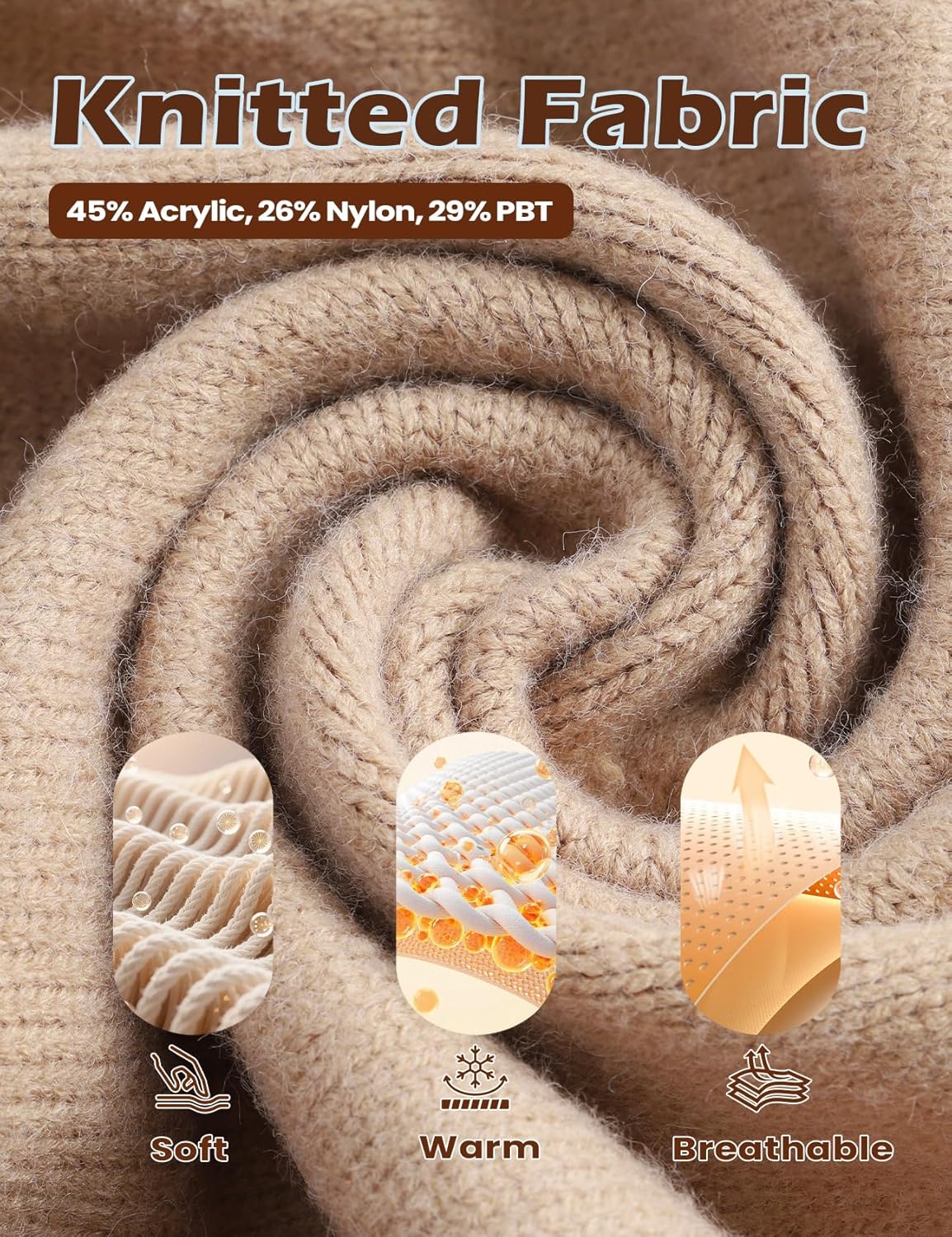 Yimoon Faux Fur Hooded Cardigan Sweaters for Women Open Front Zip Up Chunky Knit Cardigan with Fur Hood