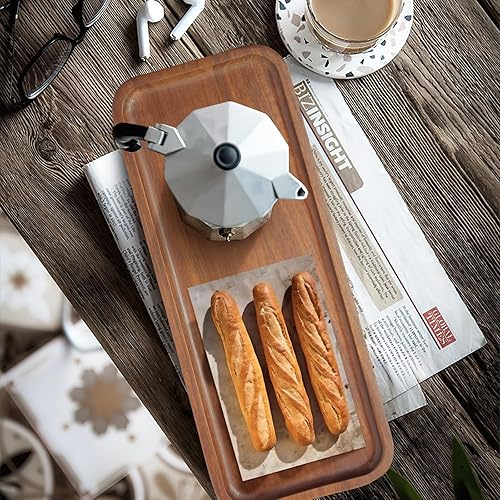 Miniatura 9 de Platos y bandejas de madera de acacia para servir – Mini tableros de madera de charcutería de 14 x 5.5 pulgadas, tabla de quesos pequeña, bandeja