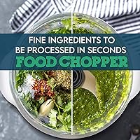 Vista 4 de Electric Food Processor,Food Chopper with Garlic Peeler and Titanium Coating Blades, 5 Cup Glass Bowl for Vegetables Fruit Salad Onion Garlic Meat