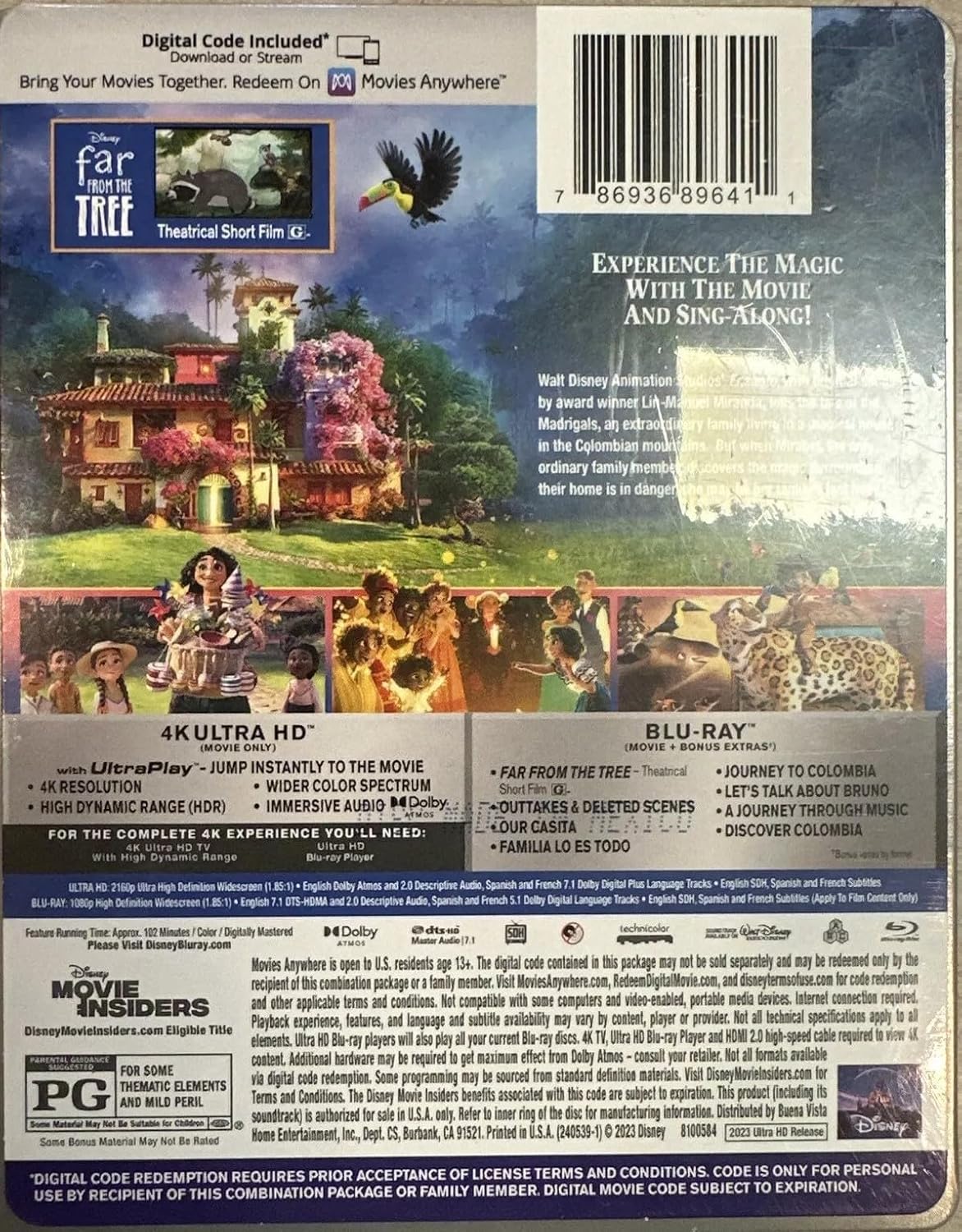Encanto 4k UltraHD + Blu Ray + Digital Code Steelbook