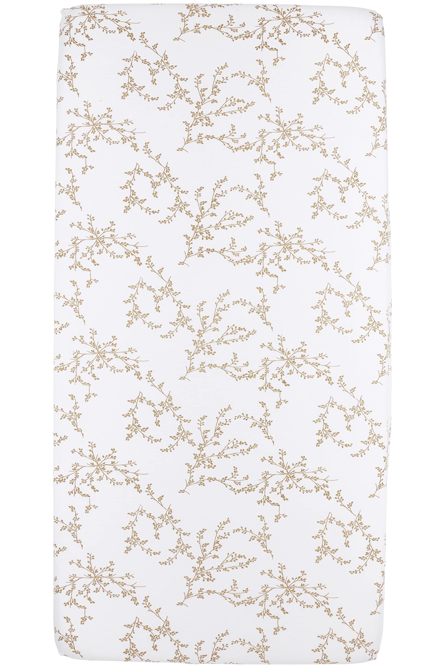 Meyco Baby Drap-Housse Jersey Branches 60x120 Cm - 100% Coton Doux Respirant, Sable Naturel, Élastique Complet Pour Lit Bébé