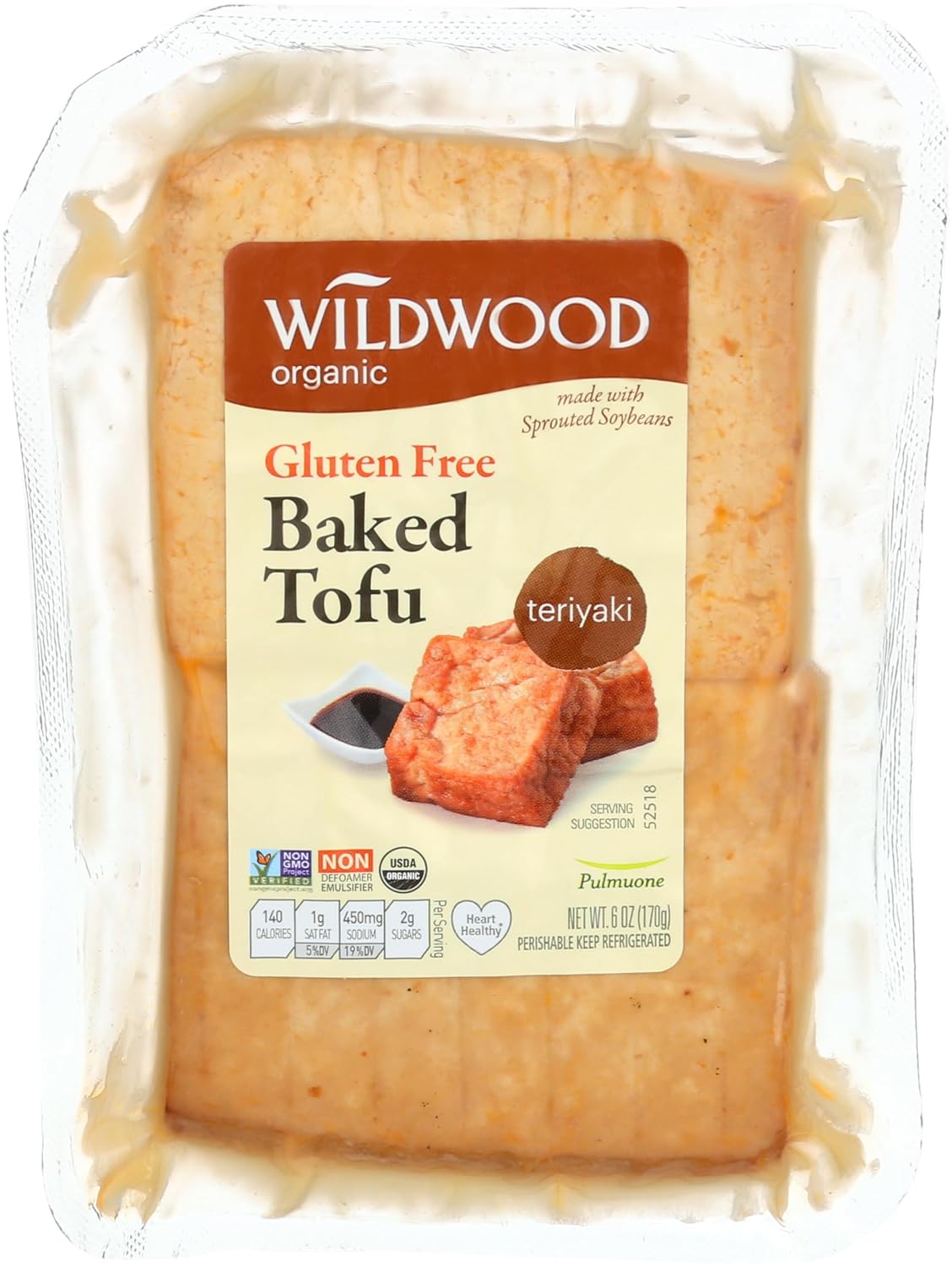 Wildwood, Organic SprouTofu Baked Tofu, Teriyaki, 6 oz
