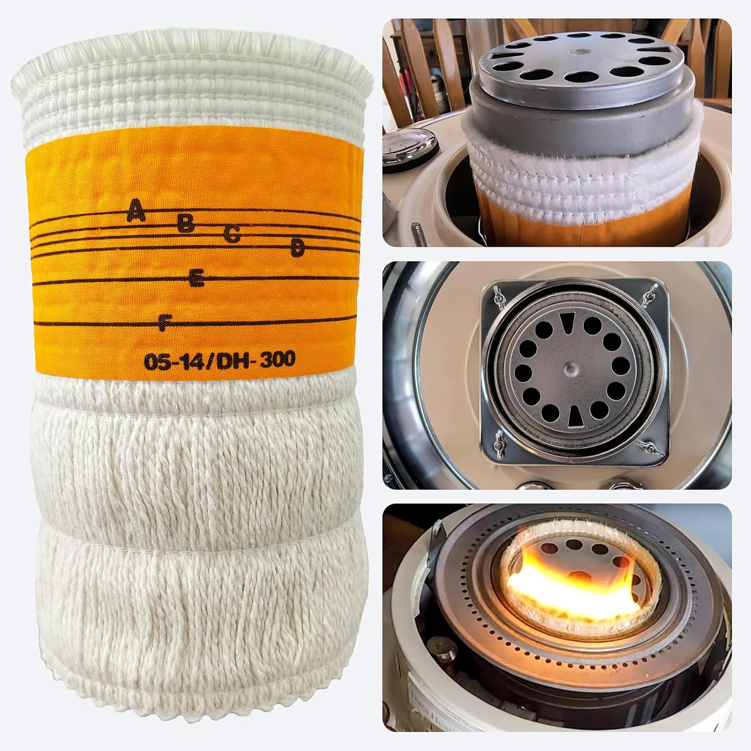 KW23MH-I Replacement Wick for HeatMate HMC-23K & 2230 Series Kerosene Heaters – No Trim Fiberglass Top, Match-Free Ignitor Included – Indoor Heater Parts, Clean Burn,Easy Install,2-Pack