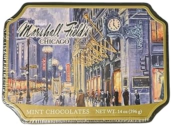Marshall Fields Chicago Frango Mint Chocolates Tin 14 oz 396 g 2025 Limited Edition Collectible Gift Tin, Classic Creamy Mint Candy Bites