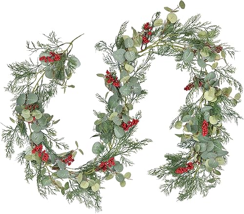 Guirnalda de pino de Navidad, guirnalda de uñas artificiales para interiores y exteriores, puerta de jardín, decoración del hogar para vacaciones de