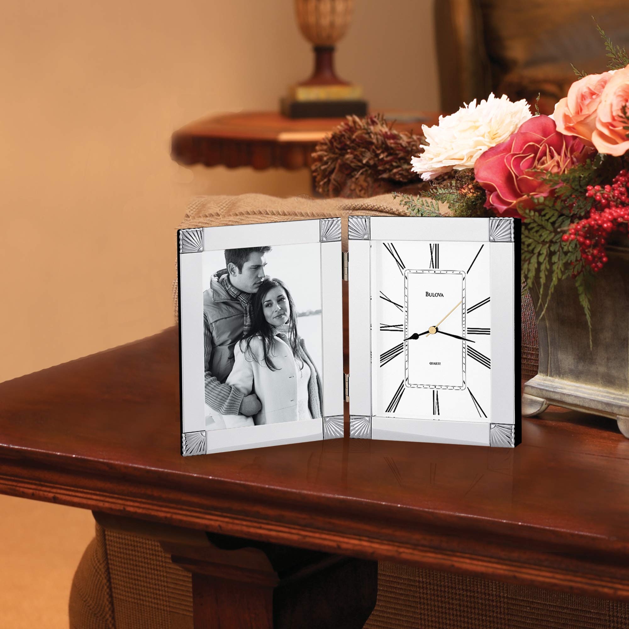 フォトフレーム  BLISSTIME PICTURE FRAME & CLOCK Amazon.com: Bulova B1254 Ceremonial Picture Frame Clock : Home