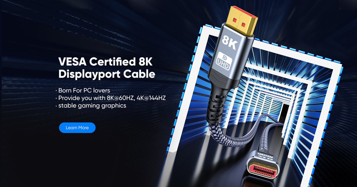 Cavo DisplayPort 1.4 ZITTLIN 2 Metri - 8K A 60Hz, 4K A 240Hz, 32.4 Gbps - Certificato VESA Per Gaming E HDR