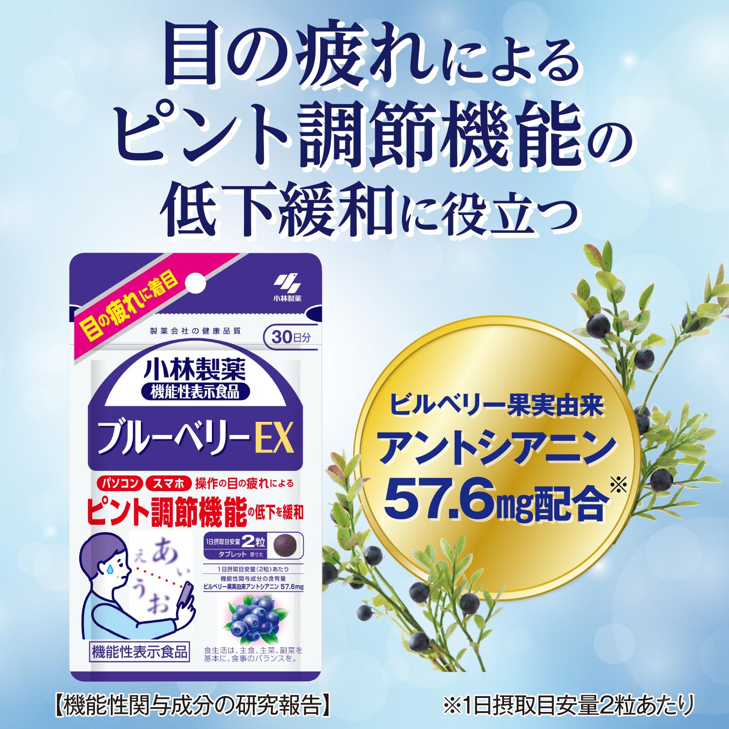 Amazon.co.jp: 小林製薬の栄養補助食品 [ 公式 ] ブルーベリー EX 