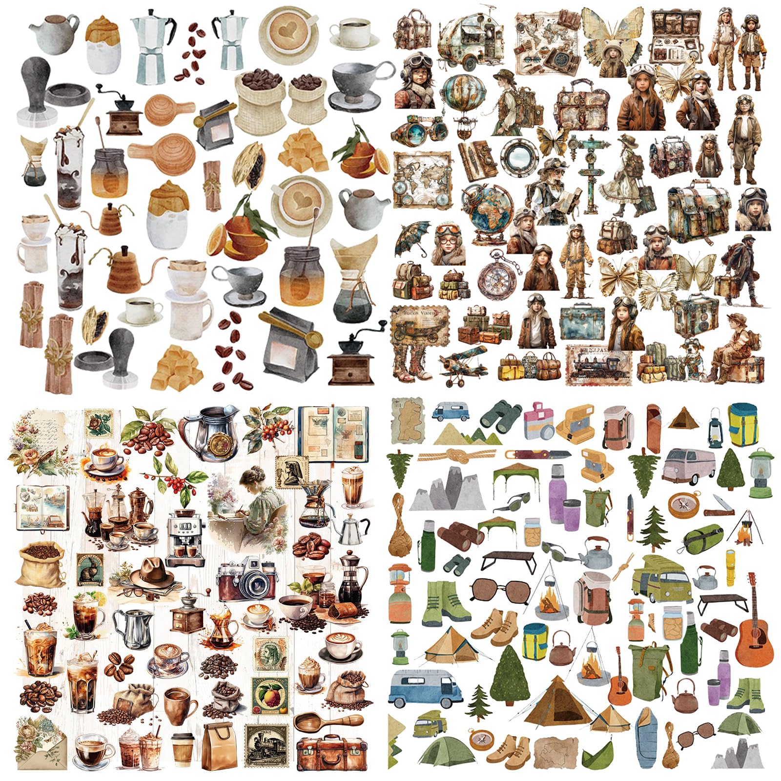 Papier transparent à l'acide sulfurique autocollant lot de 195 stickers de scrapbooking