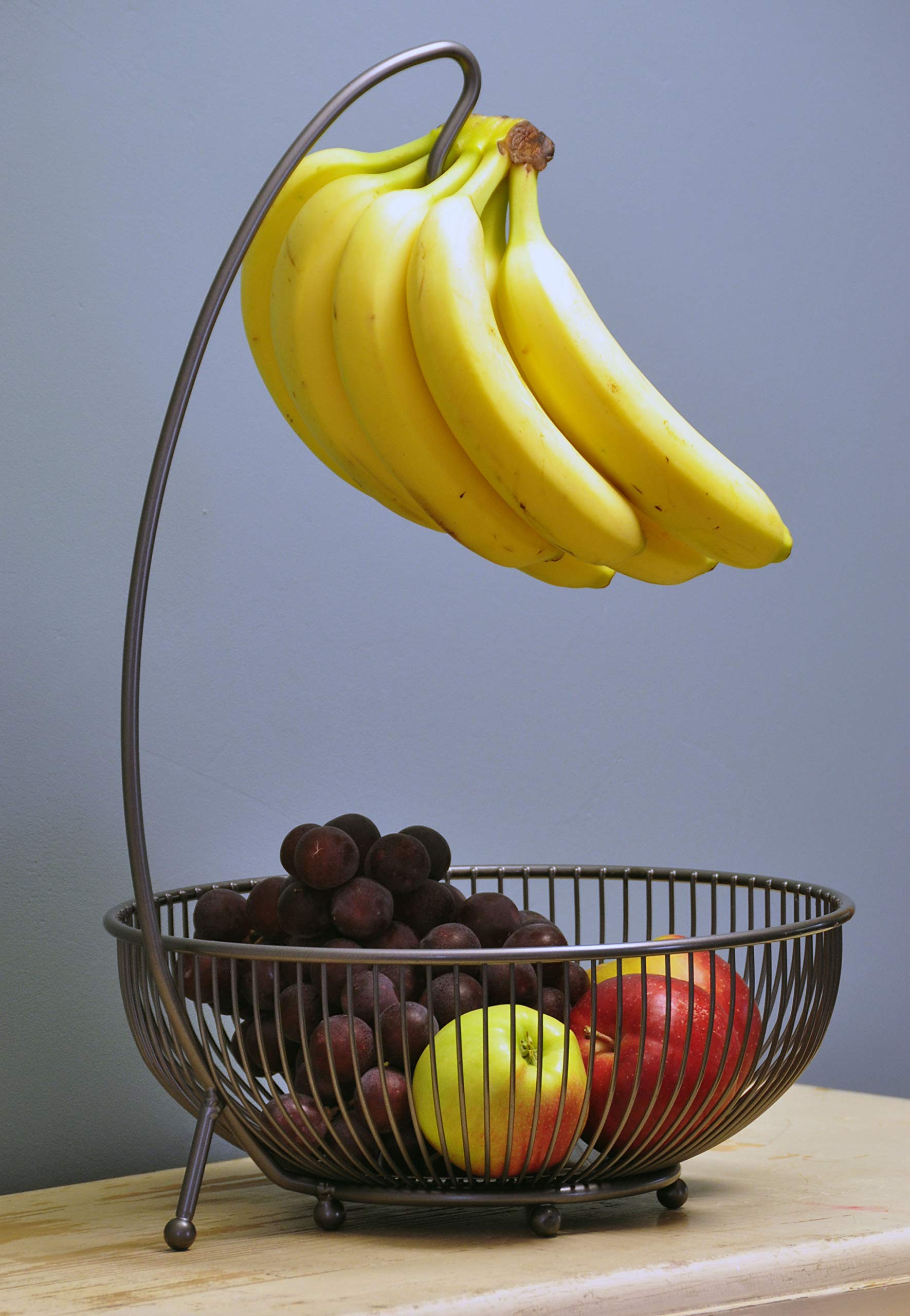 Moderne Obst Etagere // Metall // Schwarz // 3-teilig // zwei große Obstschalen & Bananenhalter