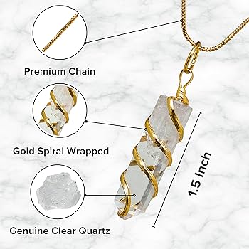 Amazon.com: Amazing Gemstone Clear Quartz Crystal Necklace